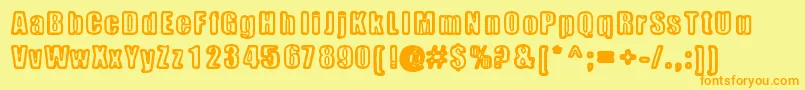 Metalbox Font – Orange Fonts on Yellow Background