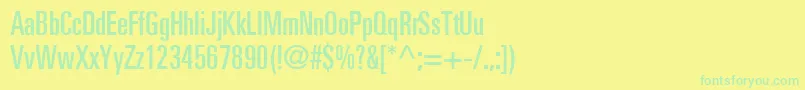 Fonte NovaUltraSsiUltraCondensed – fontes verdes em um fundo amarelo
