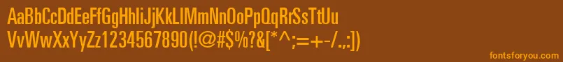 NovaUltraSsiUltraCondensed Font – Orange Fonts on Brown Background