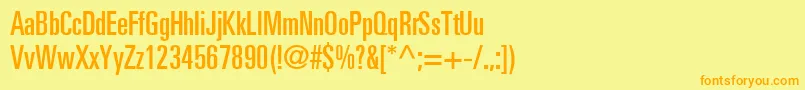 NovaUltraSsiUltraCondensed Font – Orange Fonts on Yellow Background