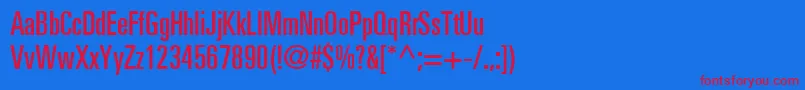 NovaUltraSsiUltraCondensed Font – Red Fonts on Blue Background