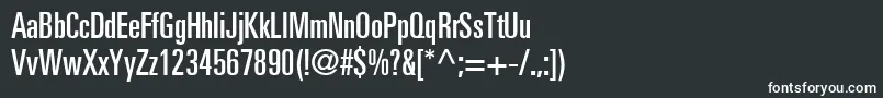 NovaUltraSsiUltraCondensed-fontti – valkoiset fontit mustalla taustalla