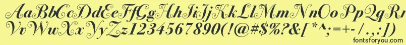 Bodoni72swashcBold Font – Black Fonts on Yellow Background