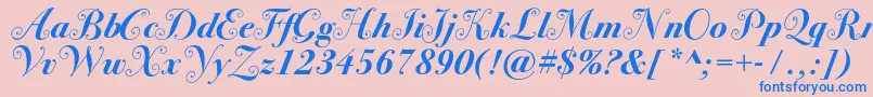 fuente Bodoni72swashcBold – Fuentes Azules Sobre Fondo Rosa