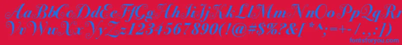 Bodoni72swashcBold Font – Blue Fonts on Red Background