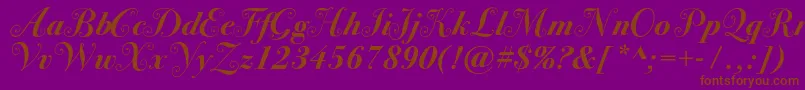 fuente Bodoni72swashcBold – Fuentes Marrones Sobre Fondo Morado