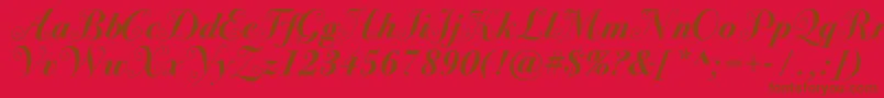 フォントBodoni72swashcBold – 赤い背景に茶色の文字
