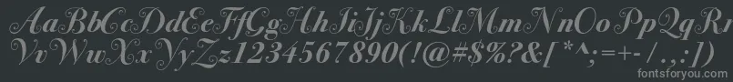 Bodoni72swashcBold Font – Gray Fonts on Black Background