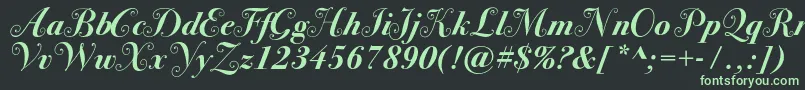 Bodoni72swashcBold Font – Green Fonts on Black Background