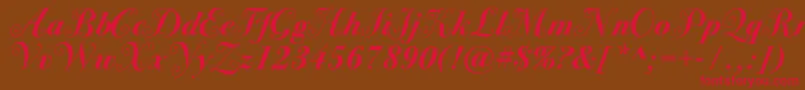 Bodoni72swashcBold Font – Red Fonts on Brown Background