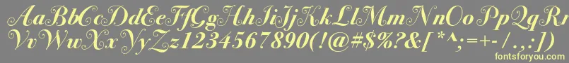 Bodoni72swashcBold Font – Yellow Fonts on Gray Background