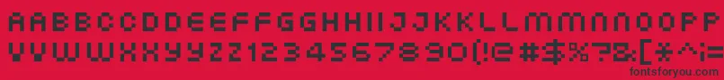 XgPixo Font – Black Fonts on Red Background