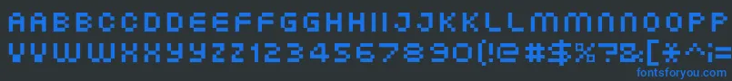 XgPixo Font – Blue Fonts on Black Background