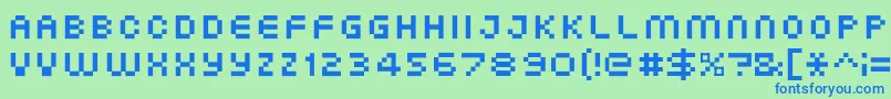 XgPixo Font – Blue Fonts on Green Background