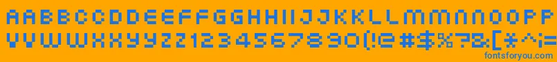 XgPixo Font – Blue Fonts on Orange Background