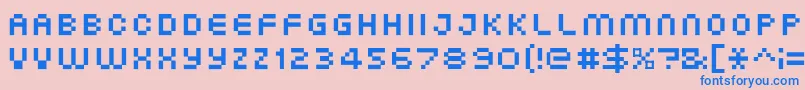 XgPixo Font – Blue Fonts on Pink Background