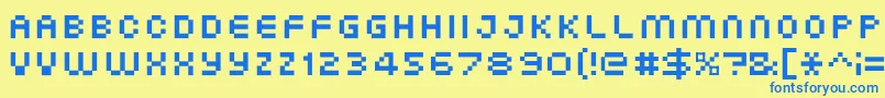XgPixo Font – Blue Fonts on Yellow Background