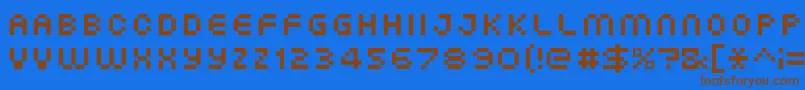 XgPixo Font – Brown Fonts on Blue Background