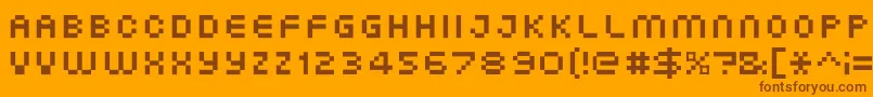 XgPixo Font – Brown Fonts on Orange Background
