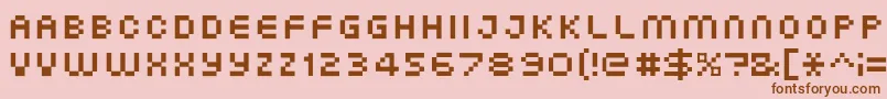 XgPixo Font – Brown Fonts on Pink Background