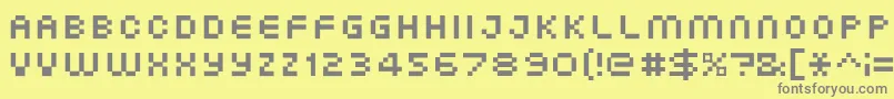 XgPixo-Schriftart – Graue Schriften auf gelbem Hintergrund