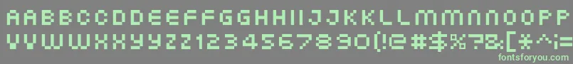 XgPixo Font – Green Fonts on Gray Background