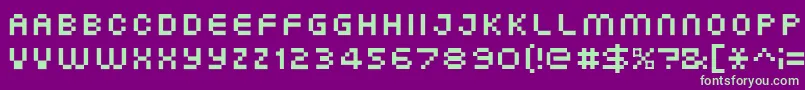 XgPixo Font – Green Fonts on Purple Background
