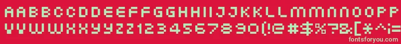 フォントXgPixo – 赤い背景に緑の文字