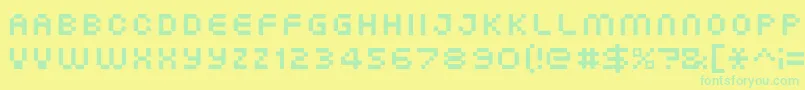 XgPixo Font – Green Fonts on Yellow Background