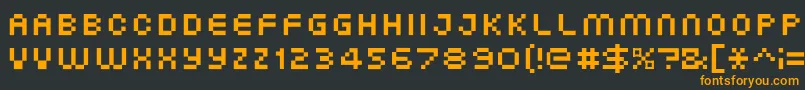 XgPixo Font – Orange Fonts on Black Background