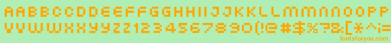 XgPixo Font – Orange Fonts on Green Background