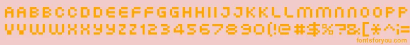 XgPixo Font – Orange Fonts on Pink Background
