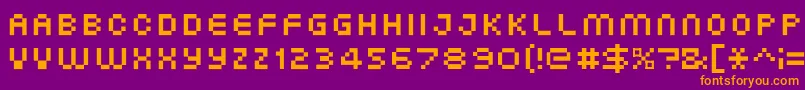XgPixo Font – Orange Fonts on Purple Background