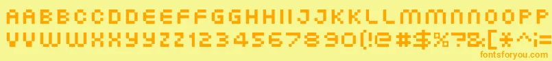 XgPixo Font – Orange Fonts on Yellow Background