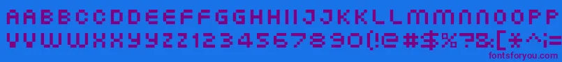XgPixo Font – Purple Fonts on Blue Background
