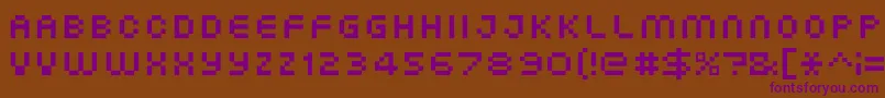 XgPixo Font – Purple Fonts on Brown Background
