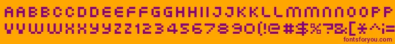 XgPixo Font – Purple Fonts on Orange Background