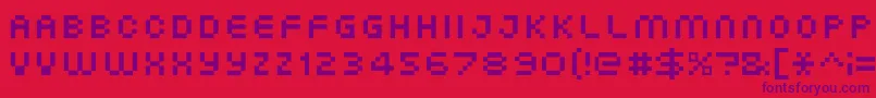 XgPixo Font – Purple Fonts on Red Background