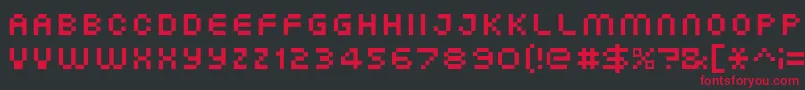 XgPixo Font – Red Fonts on Black Background