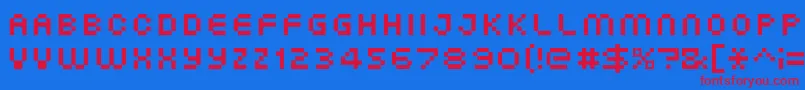 XgPixo Font – Red Fonts on Blue Background