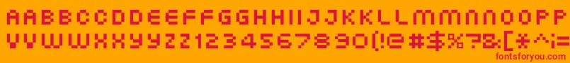 XgPixo Font – Red Fonts on Orange Background