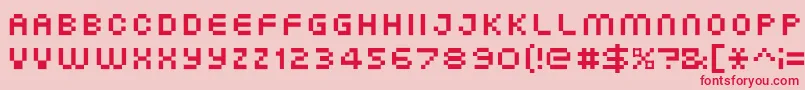 XgPixo Font – Red Fonts on Pink Background