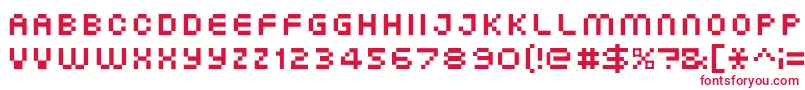 XgPixo Font – Red Fonts on White Background