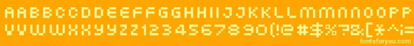 XgPixo Font – Yellow Fonts on Orange Background