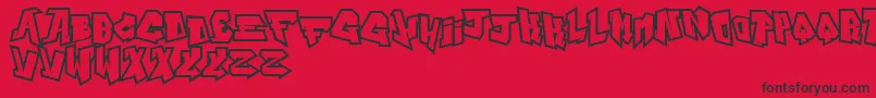 フォントAlphabetCity – 赤い背景に黒い文字