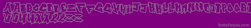 Czcionka AlphabetCity – szare czcionki na fioletowym tle