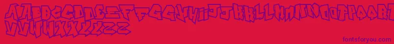 AlphabetCity-Schriftart – Violette Schriften auf rotem Hintergrund