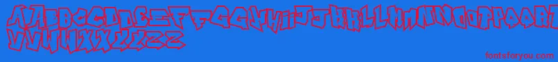 AlphabetCity Font – Red Fonts on Blue Background