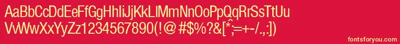 HelbaconligdbNormal Font – Yellow Fonts on Red Background