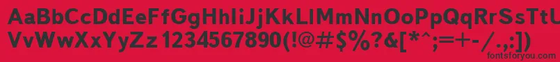 フォントTxb75C – 赤い背景に黒い文字